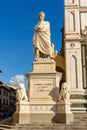 Statue of Dante Alighieri at Santa Croce basilica in Florence, Italy Royalty Free Stock Photo