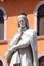 Statue of Dante Alighieri in Verona Royalty Free Stock Photo
