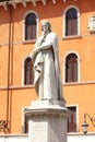 Statue of Dante Alighieri in Verona Royalty Free Stock Photo