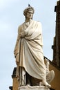 Statue of Dante in Piazza Santa Croce in Florence - Italy Royalty Free Stock Photo