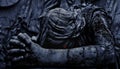 Statue of an Dark Angel Praying Close Up Royalty Free Stock Photo