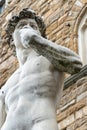 The statue of David by Michelangelo on the Piazza della Signoria in Florence Royalty Free Stock Photo