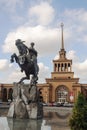 Statue of David Sasuntsi before the railway station in Yerevan