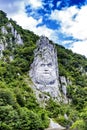 The statue of Decebal carved in the mountain Royalty Free Stock Photo