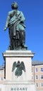statue dedicated to the Austrian composer Mozart in Salzburg Royalty Free Stock Photo