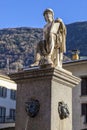 Statue dedicated to History.19th century. Tirano. Italy