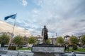 Statue dedicated to Ibrahim Rugova, first president of the Republic of Kosovo in Pristina, capital city of the country