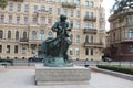 Boat statue along Neva river in St. Petersburg Russia Saints Petersburg .Russia