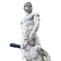 The statue of Hercules in Piazza della Signoria in Florence isolated on white Royalty Free Stock Photo