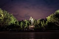 Statue of deng xiaoping in the night in a per in china