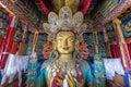 Statue depicting Maitreya at the Thiksey Monastery, Ladakh Royalty Free Stock Photo