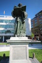 Statue of Desiderius Erasmus in Rotterdam on grotekerkplein in the city centre Royalty Free Stock Photo