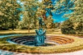 Statue Diana in the garden of Diana, in park near Chateau Fontainebleau. France