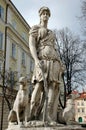 Statue of the Diana, the goddess of nature and hunting in lvov,