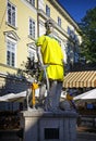 Statue of Diana in Lviv wearing the Ukrainian jersey