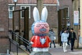 Statue of Dick Bruna creator of miffy (nijntje in Dutch) Miffy's creator Dick Bruna was born in Utrecht