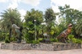 Statue of dinosaurs at outdoor part of Sirindhorn Museum , Kalasin , Thailand