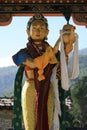 statue of a divinity (?) in a buddhist monument (national memorial chorten) in thimphu (bhutan) Royalty Free Stock Photo