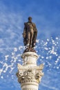 Statue of Dom Pedro IV at Rossio Square.Lisbon, Portugal Royalty Free Stock Photo