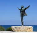 The Statue of Domenico Modugno, famous italian singer from Polignano a Mare, Italy