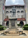 Statue of Don Pedro Menendez De Aviles located in front of the Lightner Museum in Saint Augustine, Florida