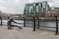 Statue by Dony MacManus of The Linesman in Dublin Royalty Free Stock Photo