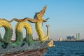 Statue dragon made of porcelain and stone in the West Lake, Hanoi