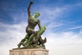 Statue of dragon slayer at the Citadel on Gellert hill in Budapest