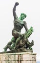 View of Statue of the Dragonslayer on Gellert Hill, Budapest, Hungary Royalty Free Stock Photo