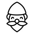 Statue dwarf icon, outline style
