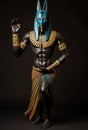 A statue of an egyptian god Anubis. Royalty Free Stock Photo