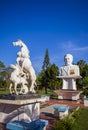 Statue of El Tari and horse in El Tari Airport park, Kupang, East Nusa Tenggara, Indonesia. Royalty Free Stock Photo