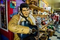 Statue of Elvis Presley as seen in a vintage shop along Route 66 in Seligman