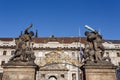 Statue on entrance to Prague castle Royalty Free Stock Photo