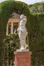 Statue of Eros in the center of Labyrinth Park of Horta in Barcelona