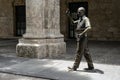 Statue of Eusebio Leal Spengler historician in front of Museo de la Ciudad, Havana, Cuba