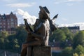 Statue of Evert Taube, Riddarholmen, Stockholm, Sweden