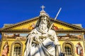 Statue Facade Papal Basilica Paul Beyond Walls Rome Italy Royalty Free Stock Photo