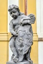 Statue on facade of The Prague Loreto -remarkable Baroque historic monument, Prague