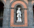 Statue on facade of Royal Palace, Naples Royalty Free Stock Photo