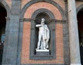 Statue on facade of Royal Palace Naples Royalty Free Stock Photo