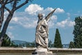 A statue of a fallen angel in a cemetery Royalty Free Stock Photo