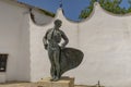 Statue of famous bullfighter Cayetano Ordonez El nino de la Palma in Ronda, Andalusia Spain