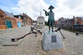 Statue of famous explorer at English port