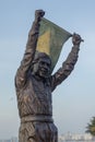 Statue of famous Formula One driver Ayrton Senna on Copacabana beach Royalty Free Stock Photo