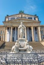 Statue of famous German poet and writer Friedrich Schiller at Gendarmenmarkt in Berlin near Concert Hall in historical and Royalty Free Stock Photo