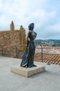 Statue of famous Hollywood actress Ava Gardner in Tossa de Mar, Costa Brava, Catalonia, Spain