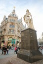 Statue of the famous painter Anthony Van Dyck in Antwerp Royalty Free Stock Photo