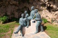 Statue of famous people including Dali, Altolaguirre, Gala, and Prados between La Carihuela and Torremolinos, Spain, Costa Del Sol