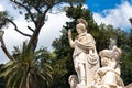 Statue on the famous Roman square Piazza del Popolo Royalty Free Stock Photo